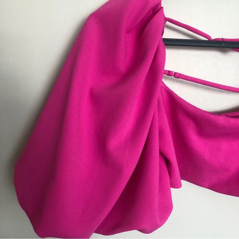 Zara Fuchsia top with ballon sleeves - Size S - Picture 7 of 9